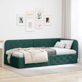 vidaXL Rama łóżka narożnego Ciemna zieleń 90 x 200 cm tkanina