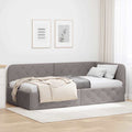 vidaXL Rama łóżka narożnego Ciemnoszary 90 x 200 cm tkanina