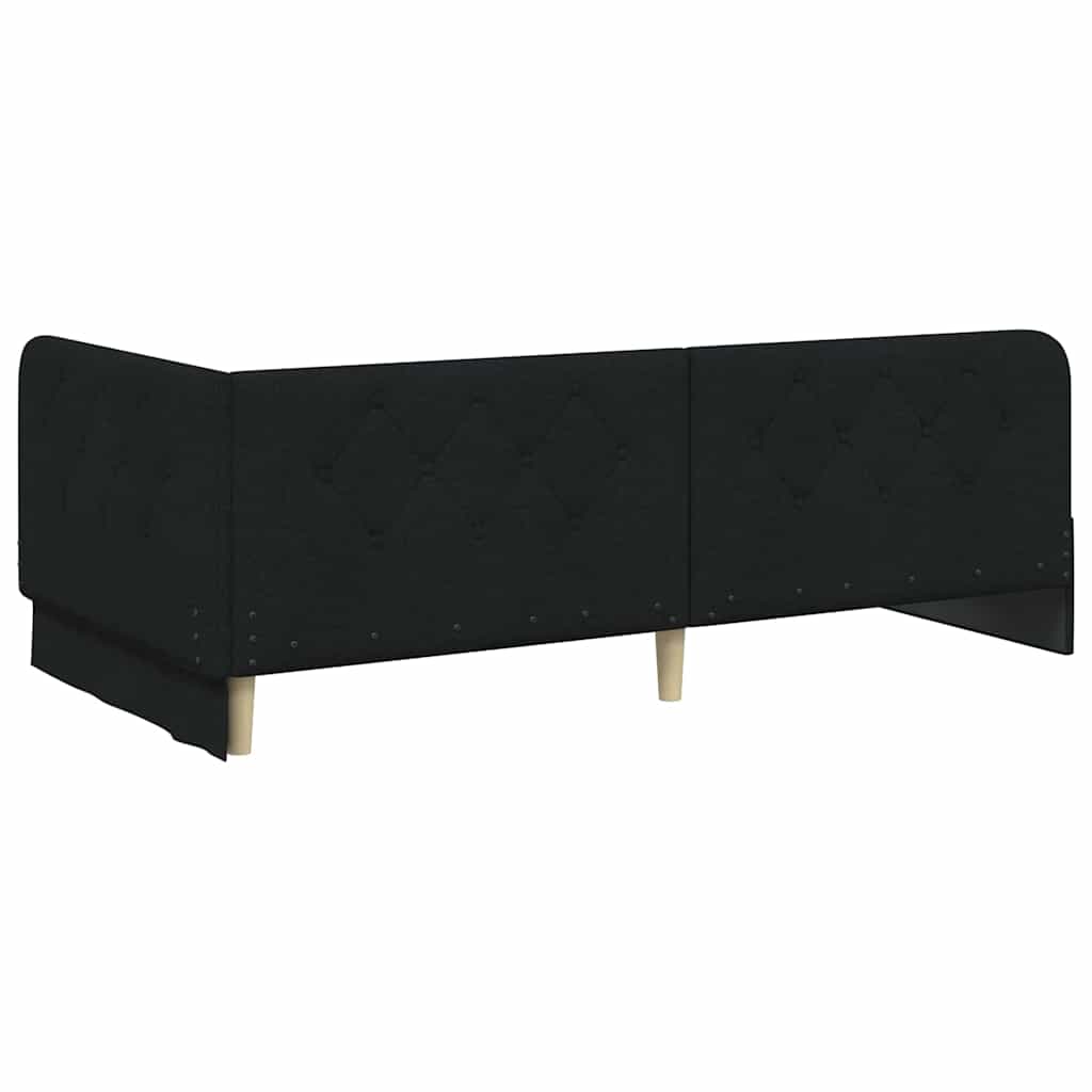 vidaXL Rama łóżka narożnego Czarny 100 x 200 cm tkanina