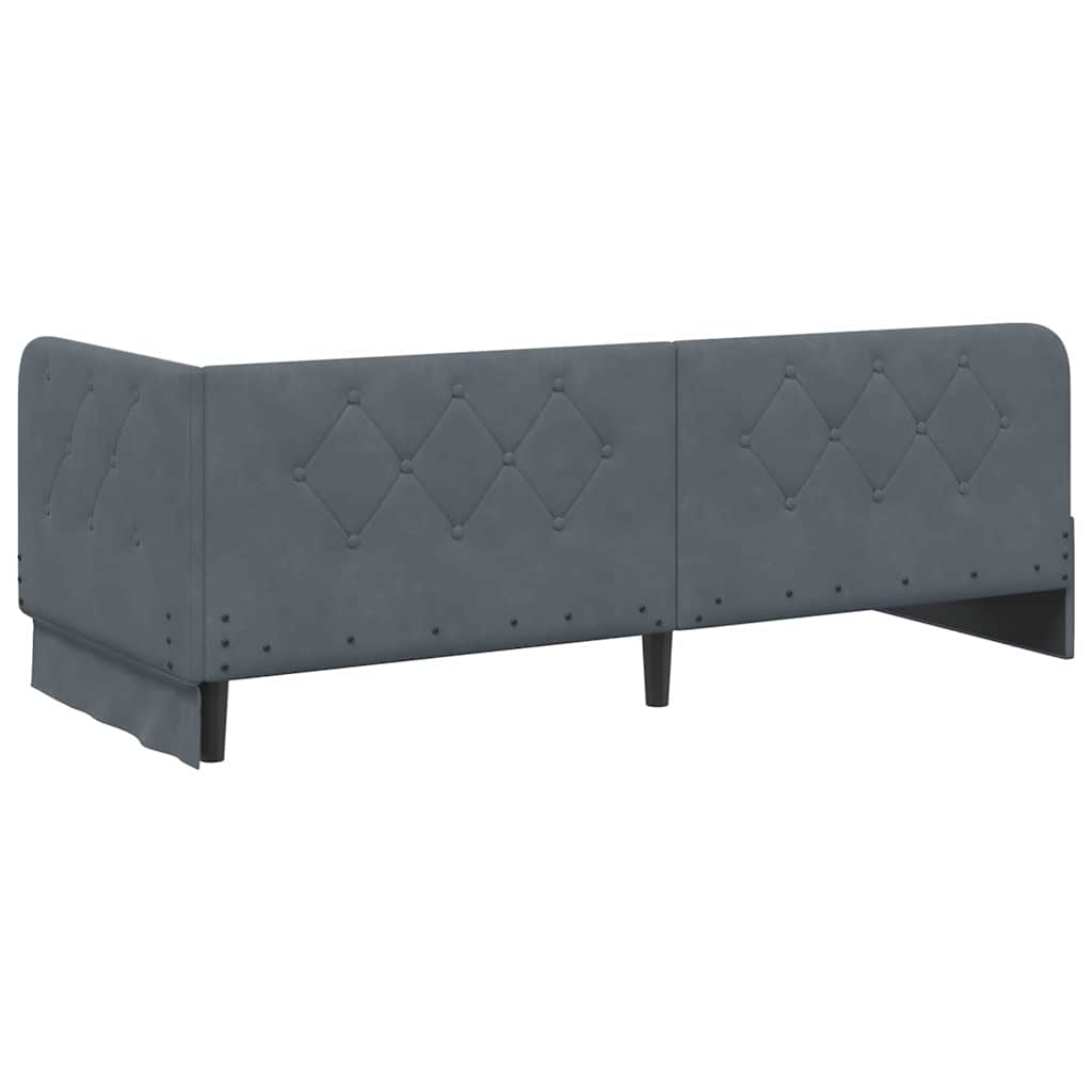 vidaXL Rama łóżka narożnego Ciemnoszary 80 x 200 cm Aksamit