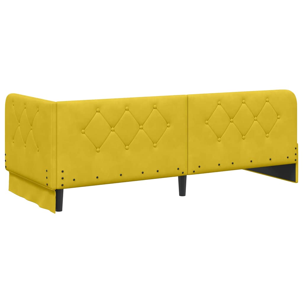 vidaXL Rama łóżka narożnego Żółty 80 x 200 cm Aksamit