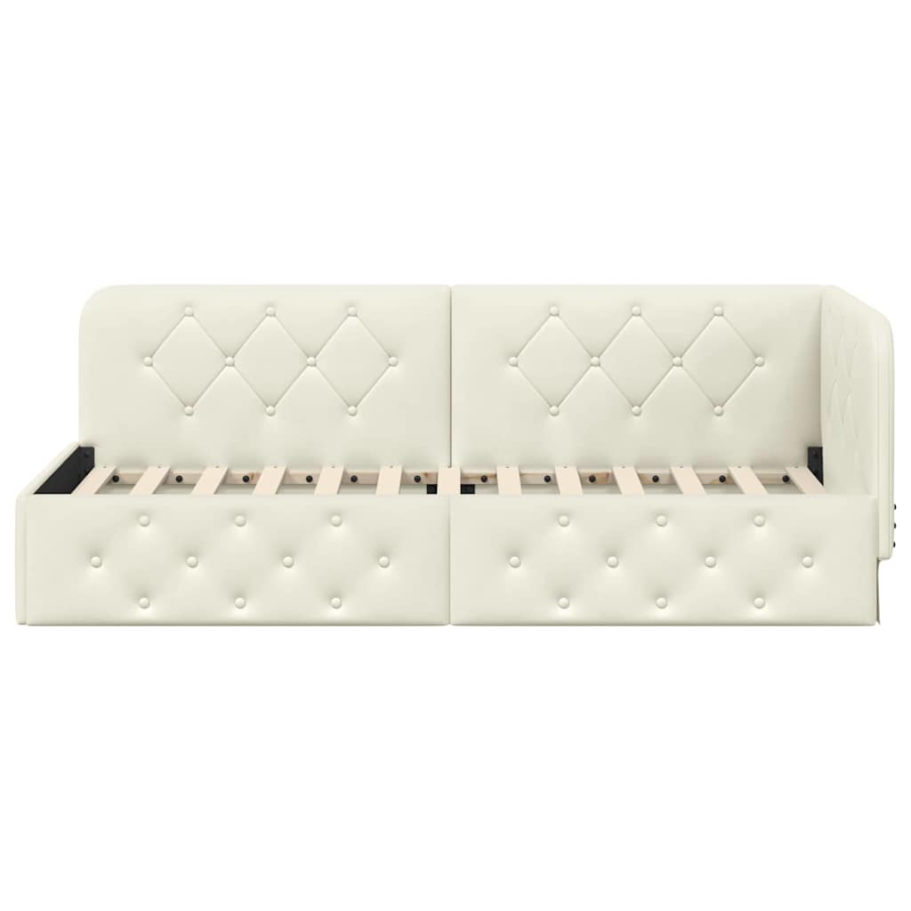 vidaXL Rama łóżka narożnego Kremowy 80 x 200 cm Aksamit