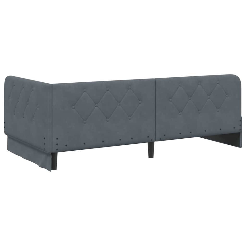 vidaXL Rama łóżka narożnego Ciemnoszary 100 x 200 cm Aksamit