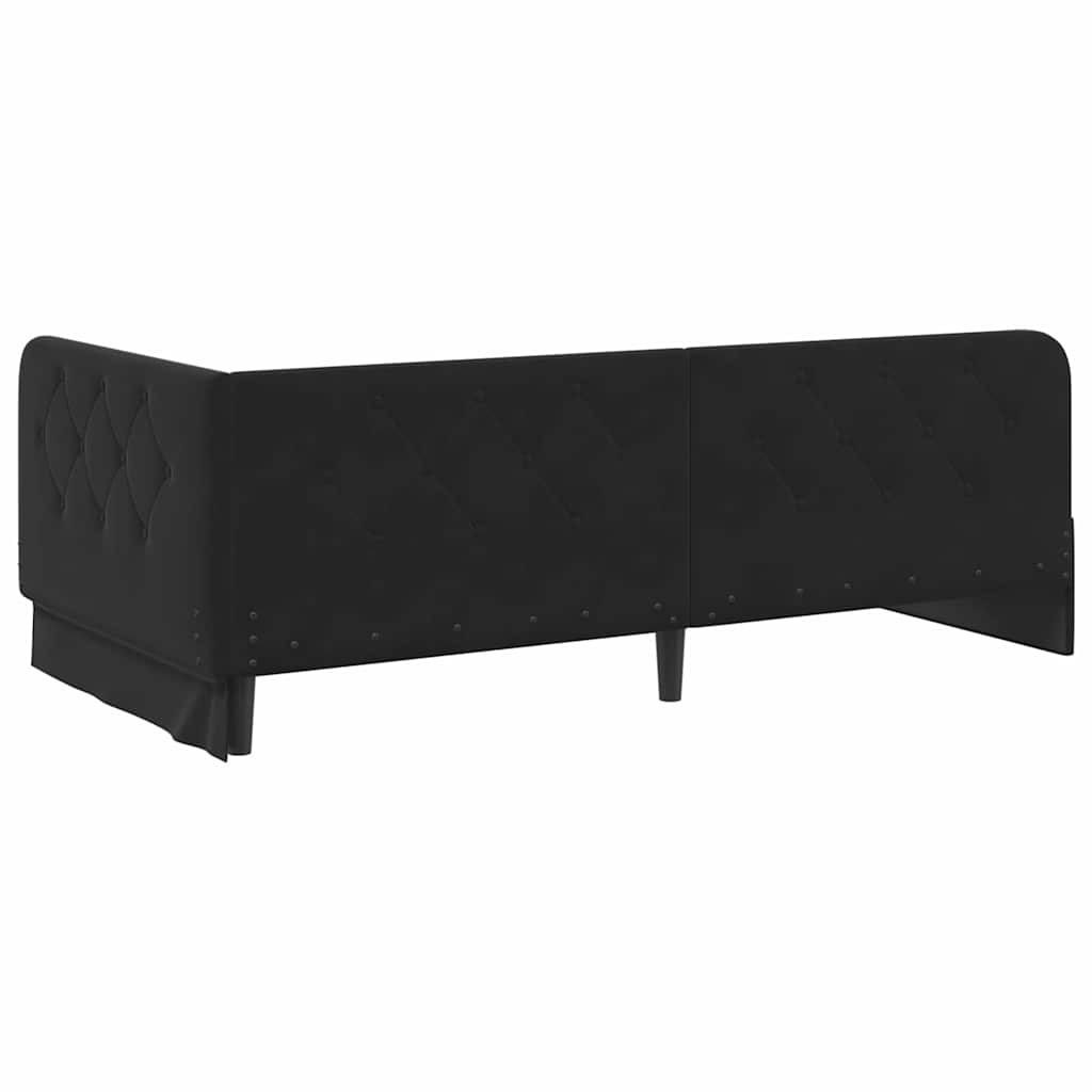 vidaXL Rama łóżka narożnego Czarny 100 x 200 cm Aksamit