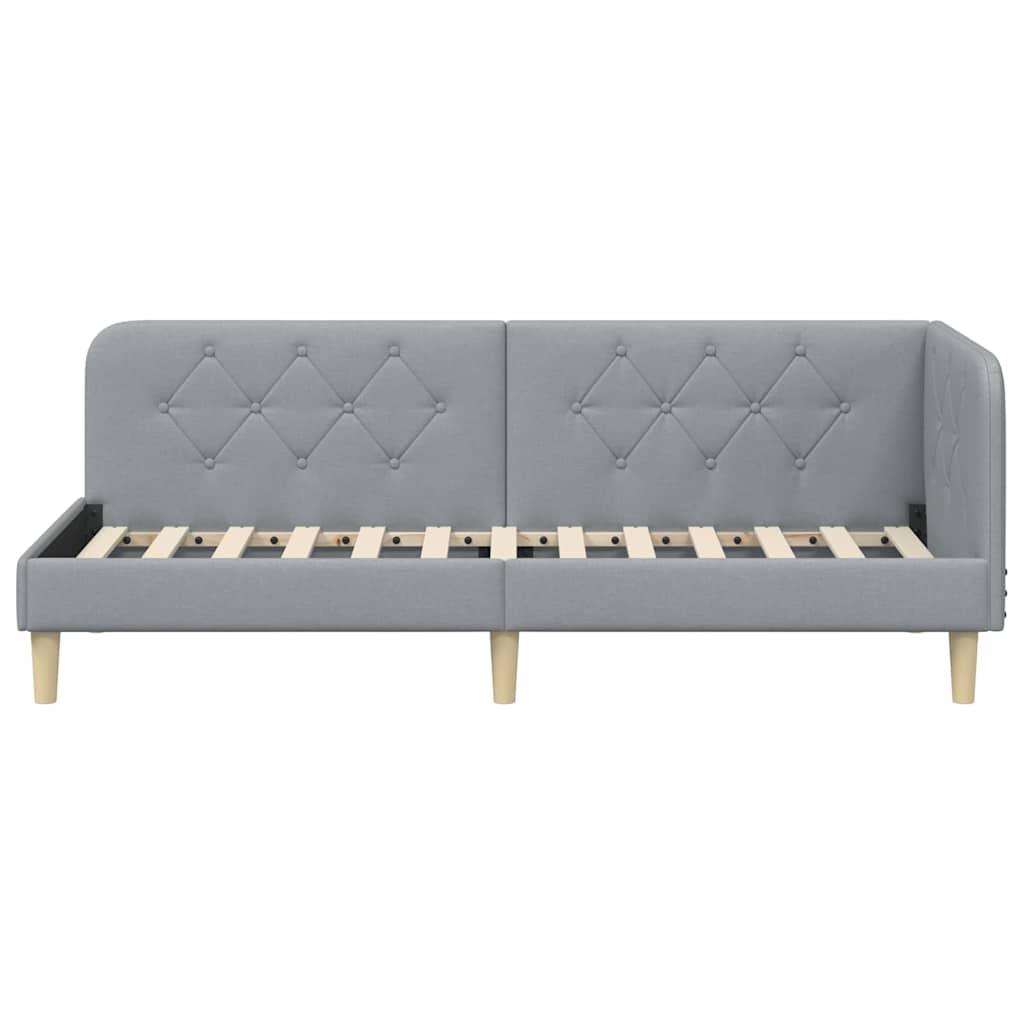 vidaXL Rama łóżka narożnego Jasnoszary 80 x 200 cm tkanina