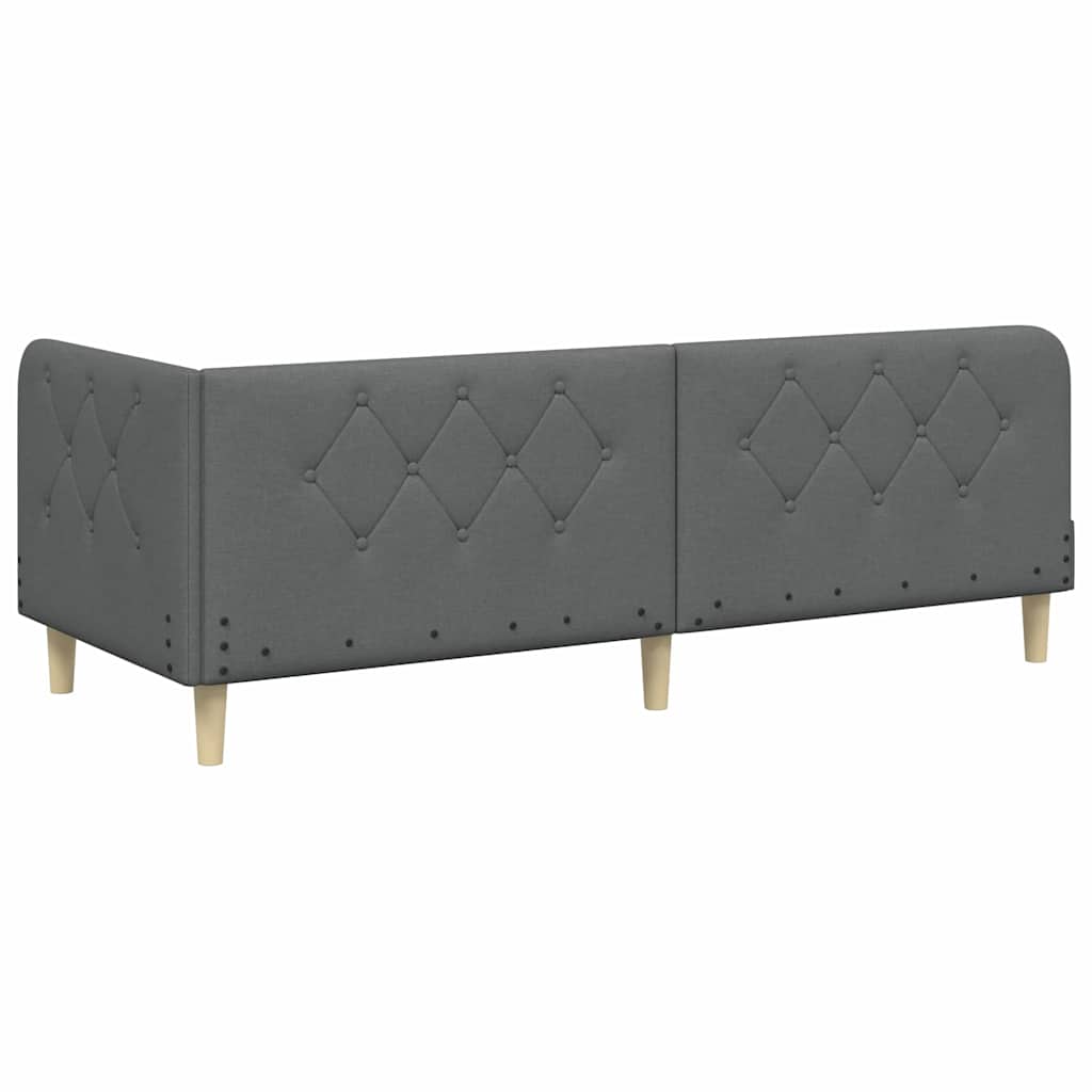vidaXL Rama łóżka narożnego Ciemnoszary 80 x 200 cm tkanina