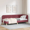 vidaXL Rama łóżka narożnego Czerwone wino 80 x 200 cm tkanina