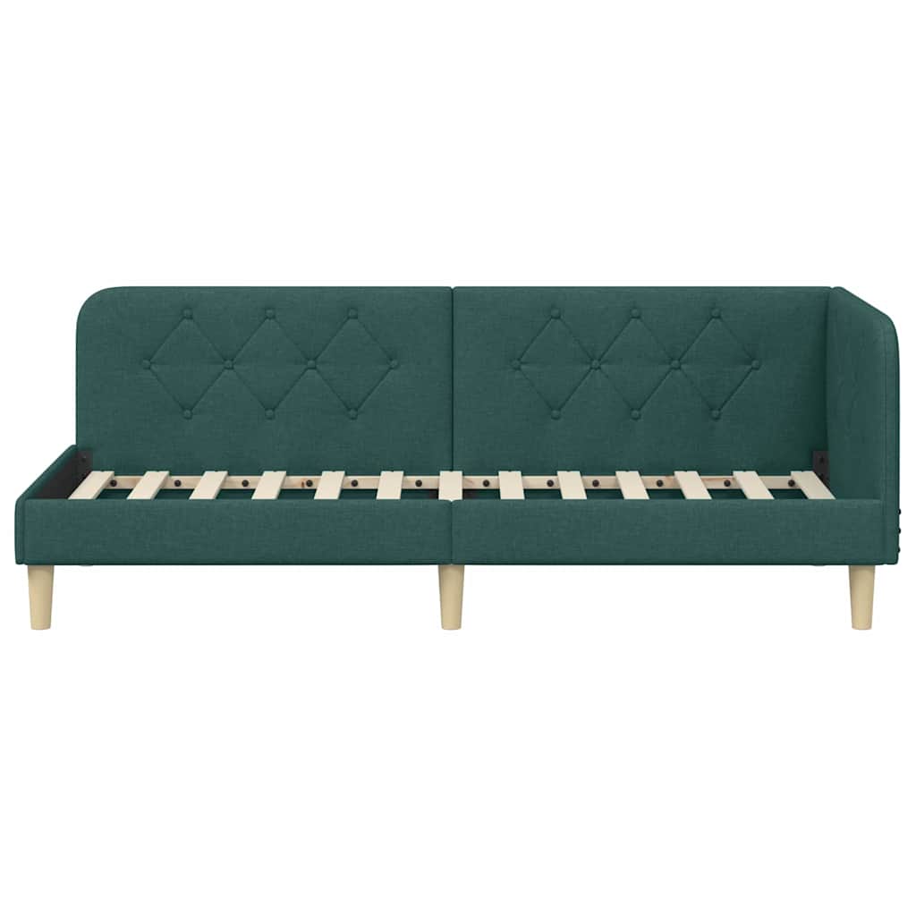 vidaXL Rama łóżka narożnego Ciemna zieleń 80 x 200 cm tkanina