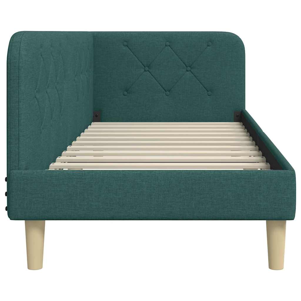 vidaXL Rama łóżka narożnego Ciemna zieleń 80 x 200 cm tkanina