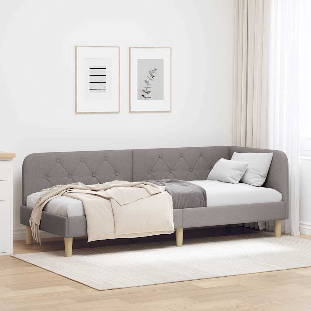 vidaXL Rama łóżka narożnego Ciemnoszary 80 x 200 cm tkanina