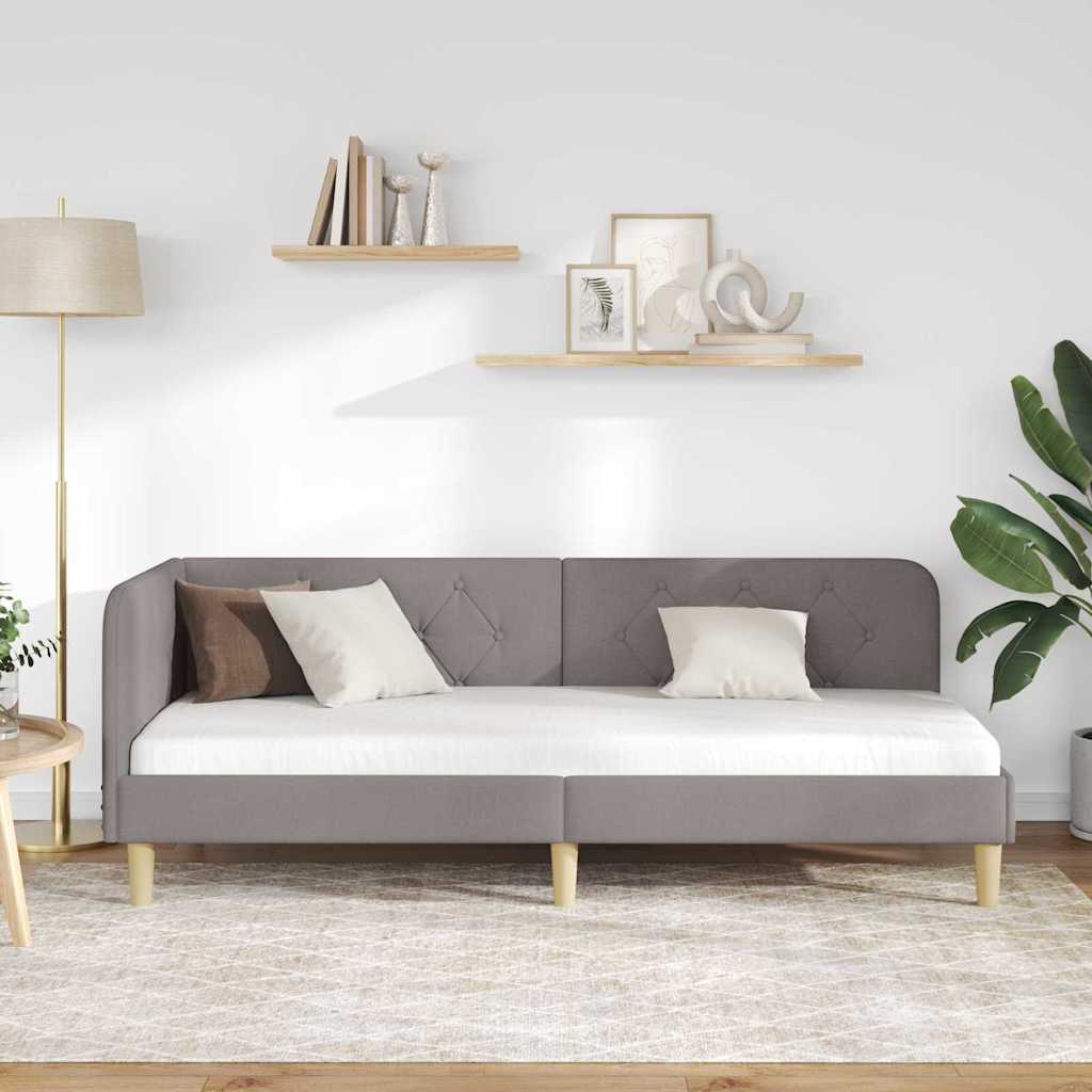 vidaXL Rama łóżka narożnego Ciemnoszary 80 x 200 cm tkanina
