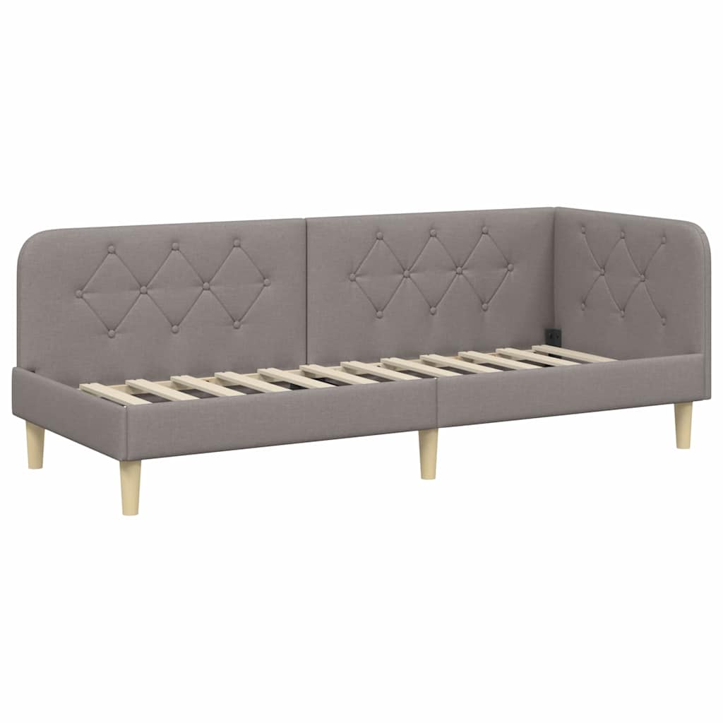 vidaXL Rama łóżka narożnego Ciemnoszary 80 x 200 cm tkanina