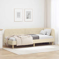 vidaXL Rama łóżka narożnego Kremowy 80 x 200 cm tkanina