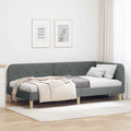 vidaXL Rama łóżka narożnego Ciemnoszary 90 x 190 cm tkanina