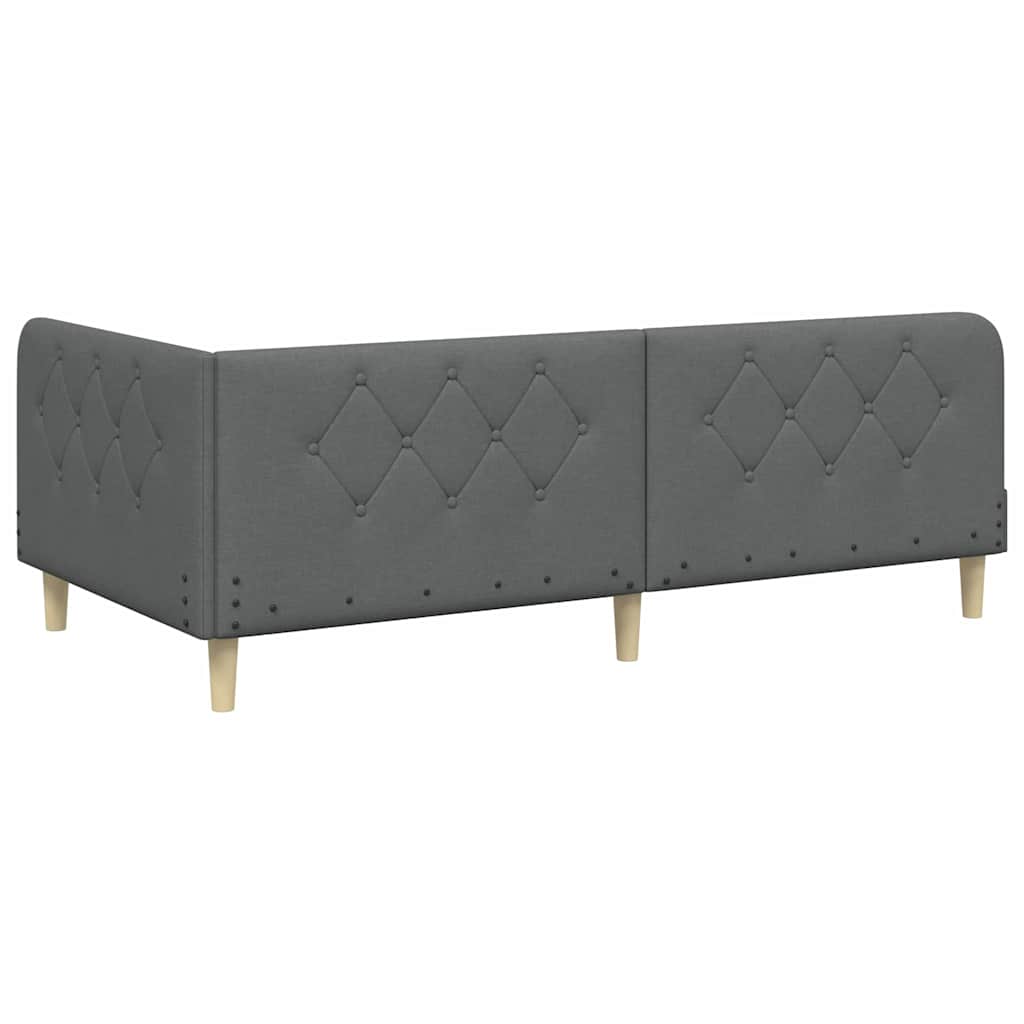 vidaXL Rama łóżka narożnego Ciemnoszary 90 x 190 cm tkanina