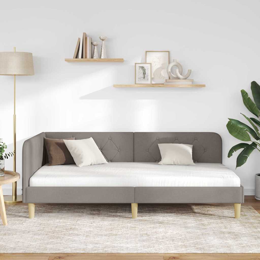 vidaXL Rama łóżka narożnego Ciemnoszary 100 x 200 cm tkanina