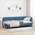 vidaXL Rama łóżka narożnego Niebieski 80 x 200 cm Aksamit