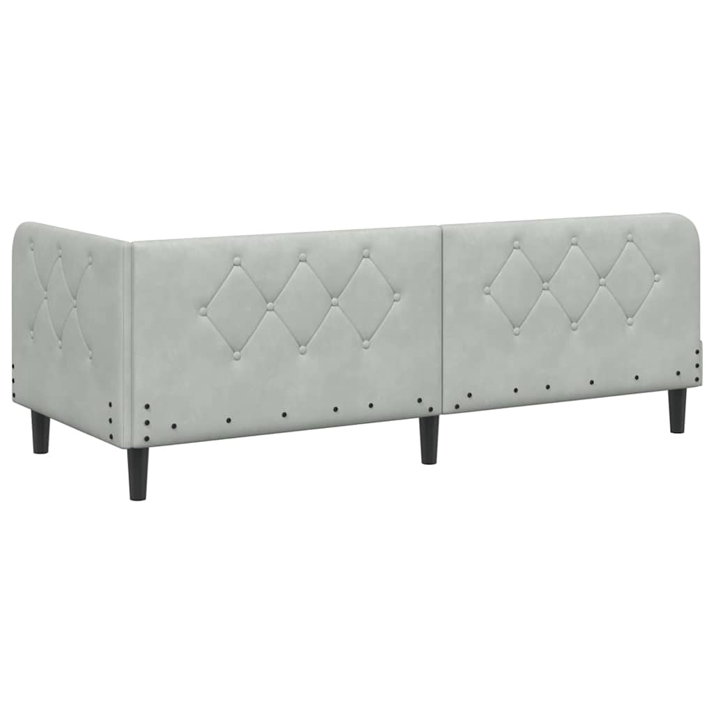 vidaXL Rama łóżka narożnego Jasnoszary 80 x 200 cm Aksamit