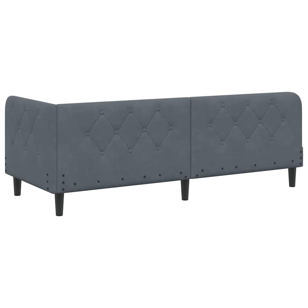 vidaXL Rama łóżka narożnego Ciemnoszary 80 x 200 cm Aksamit