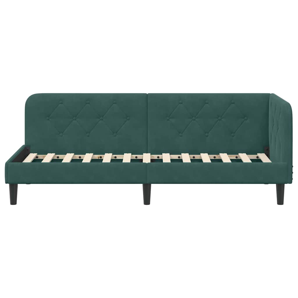 vidaXL Rama łóżka narożnego Ciemna zieleń 80 x 200 cm Aksamit