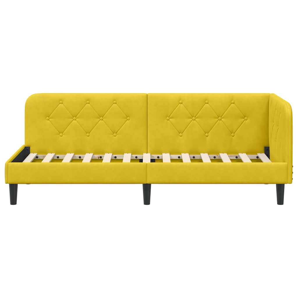 vidaXL Rama łóżka narożnego Żółty 80 x 200 cm Aksamit