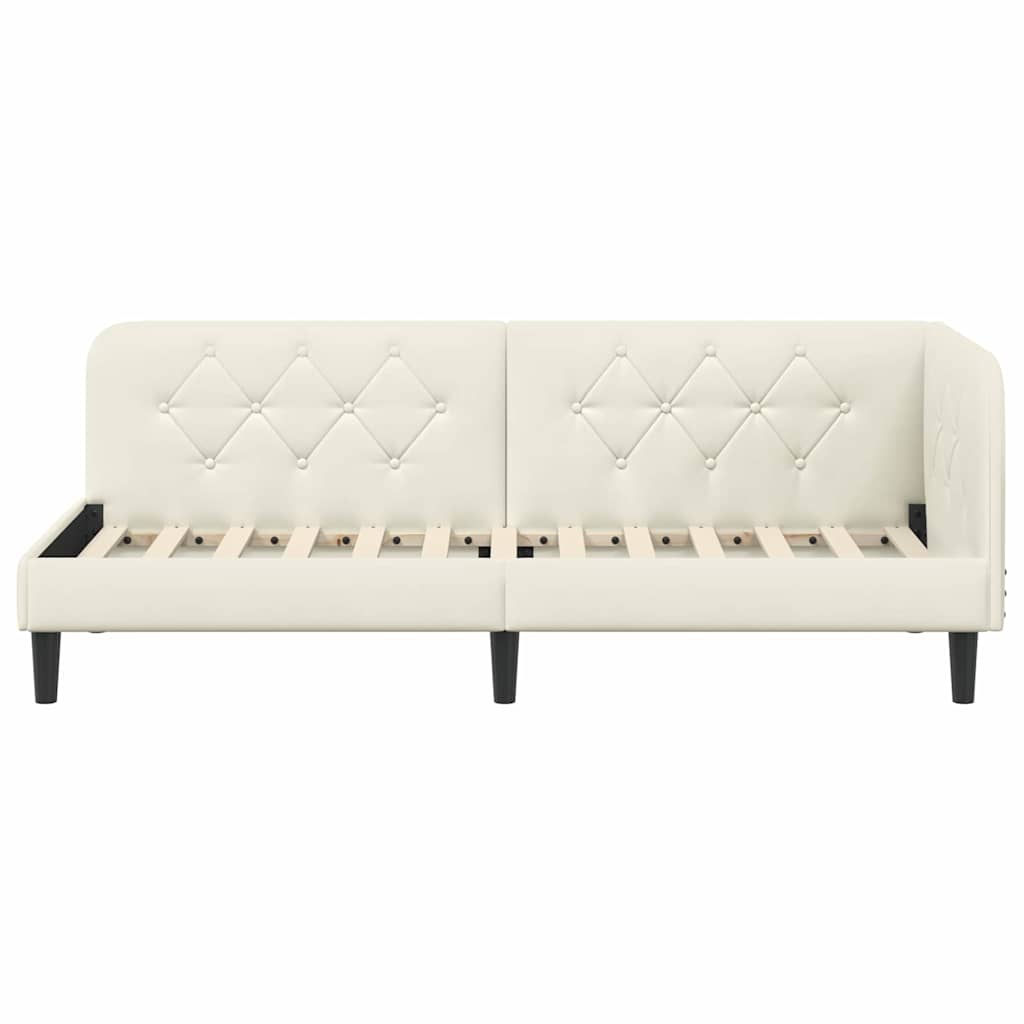 vidaXL Rama łóżka narożnego Kremowy 80 x 200 cm Aksamit