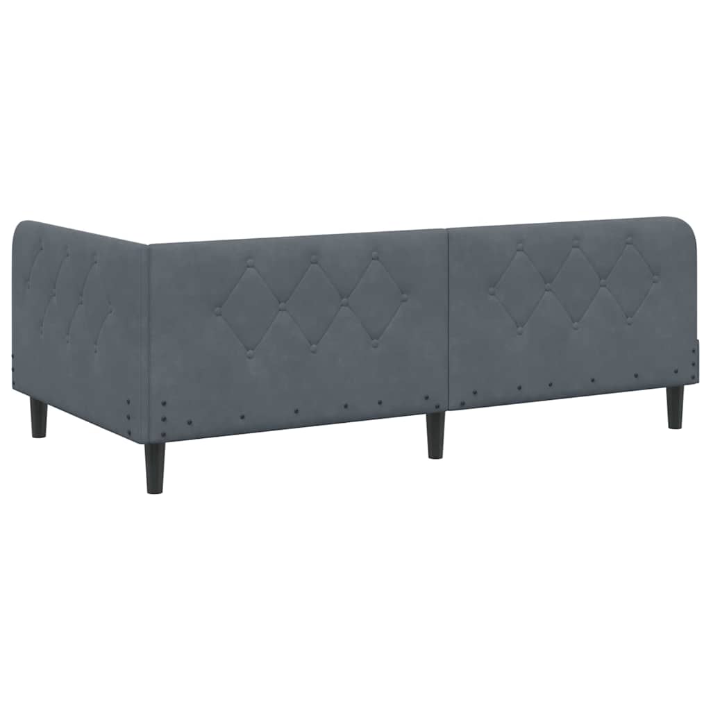 vidaXL Rama łóżka narożnego Ciemnoszary 90 x 200 cm Aksamit
