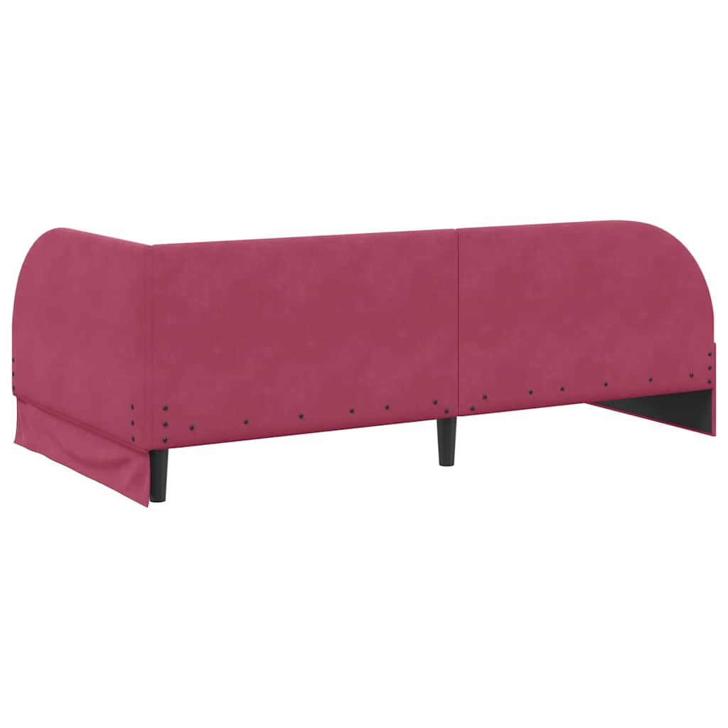 vidaXL Rama łóżka narożnego Czerwone wino 80 cm x 200 cm Aksamit