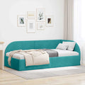 vidaXL Rama łóżka narożnego Turkusowy 90 cm x 190 cm Aksamit