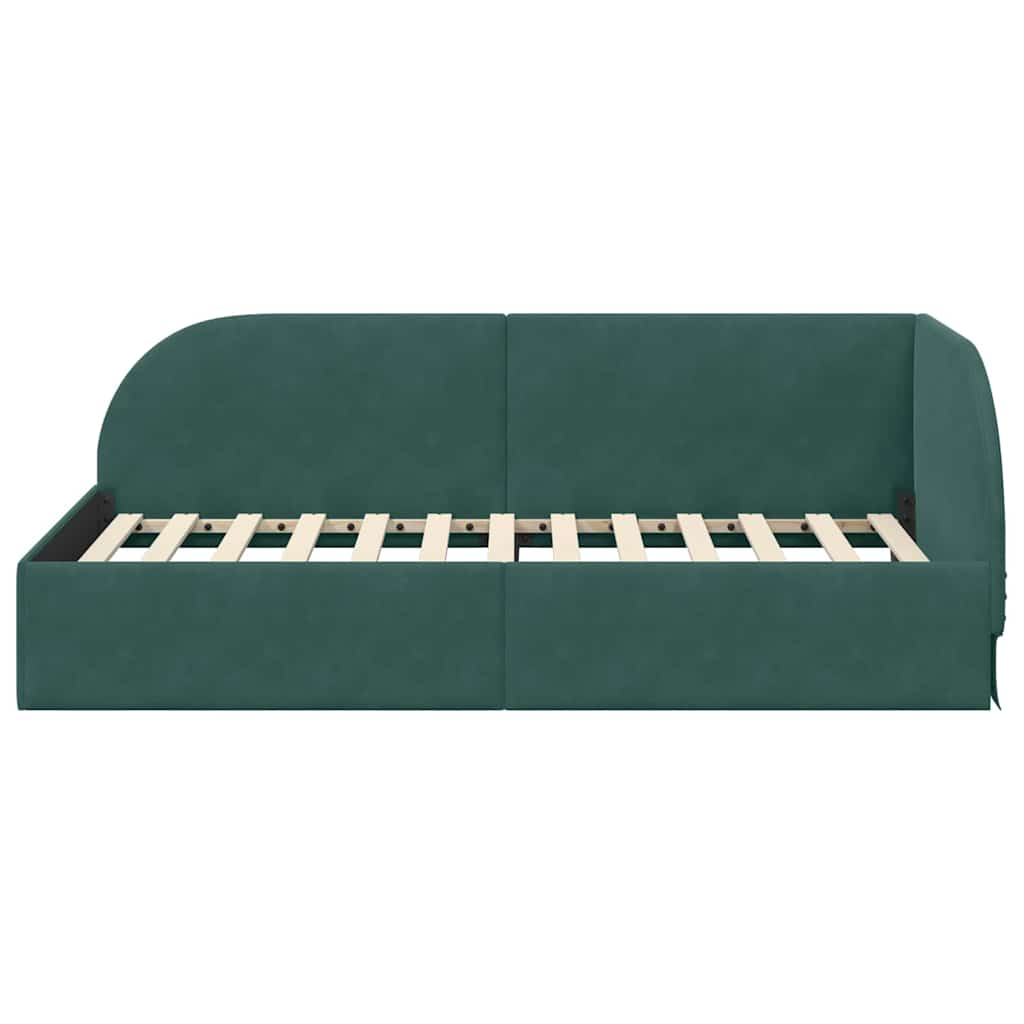 vidaXL Rama łóżka narożnego Ciemna zieleń 100 x 200 cm Aksamit