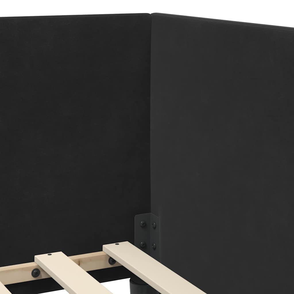 vidaXL Rama łóżka narożnego Czarny 100 cm x 200 cm Aksamit