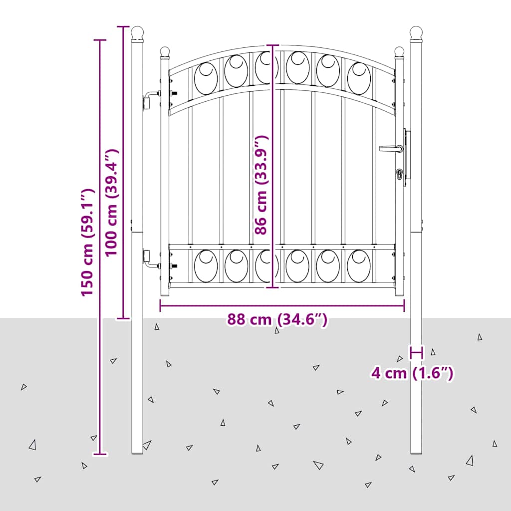 vidaXL Brama ogrodzeniowa EMMEN 100 x 100 cm Stal Malowana Proszkowo