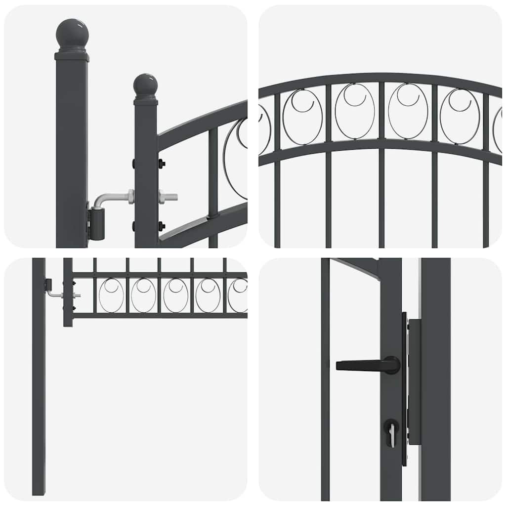 vidaXL Brama ogrodzeniowa EMMEN 125 x 100 cm Stal Malowana Proszkowo
