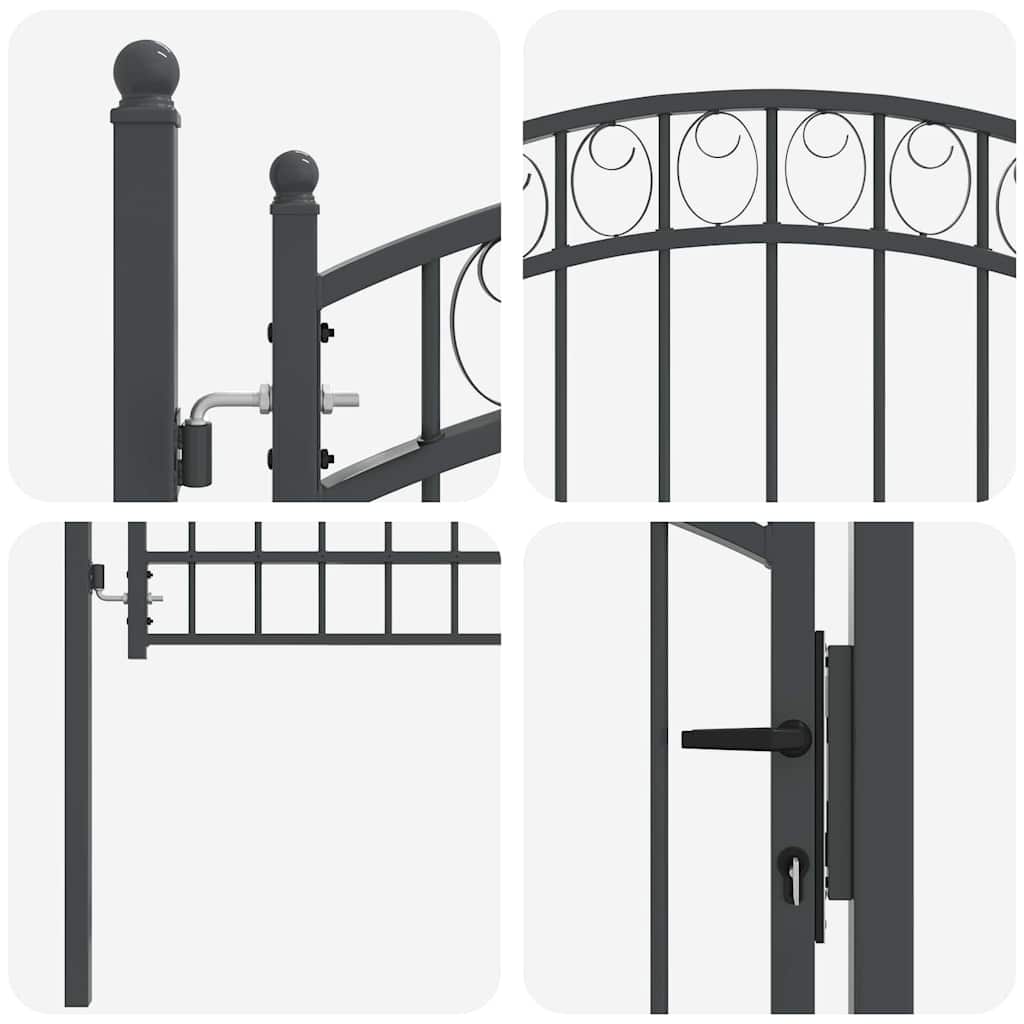 vidaXL Brama ogrodzeniowa EMMEN 170 x 100 cm Stal Malowana Proszkowo