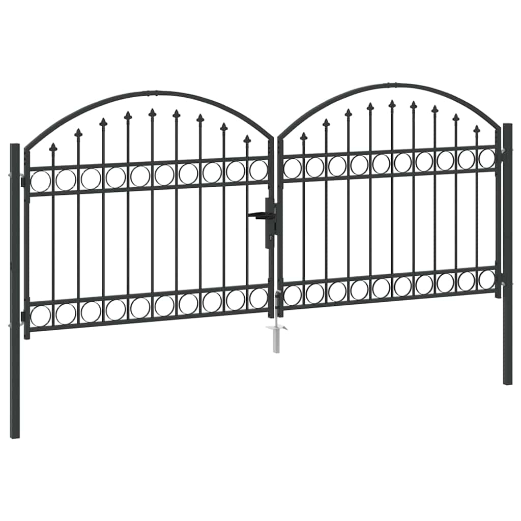 vidaXL Brama ogrodzeniowa ASSEN 301 x 175,5 cm Stal Szary Zamykane