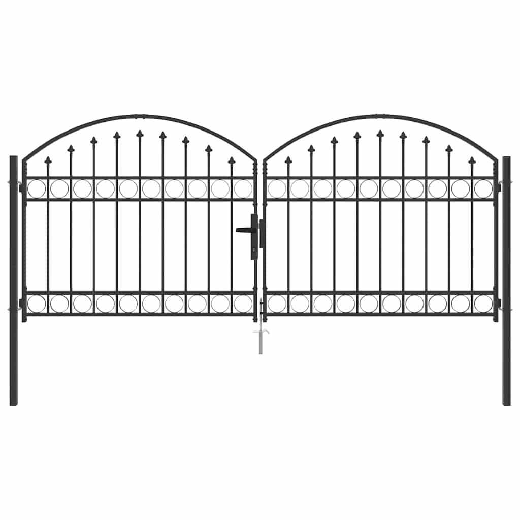 vidaXL Brama ogrodzeniowa ASSEN 301 x 175,5 cm Stal Szary Zamykane