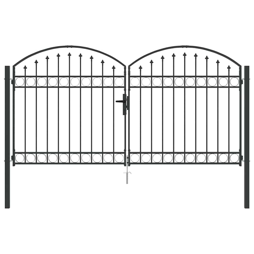 vidaXL Brama ogrodzeniowa ASSEN 301 x 200 cm Stal Szary Zamykane