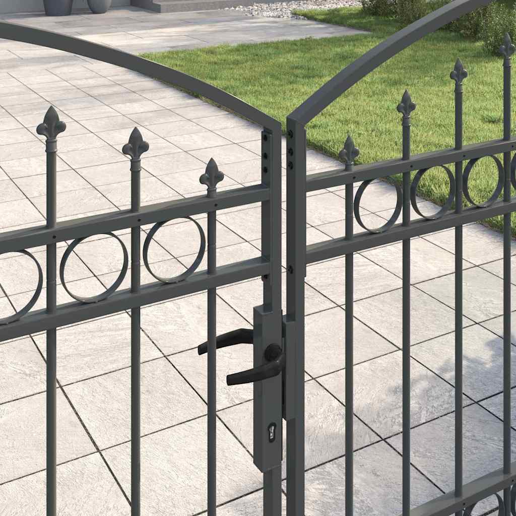 vidaXL Brama ogrodzeniowa ASSEN 401 x 175,5 cm Stal Szary Zamykane