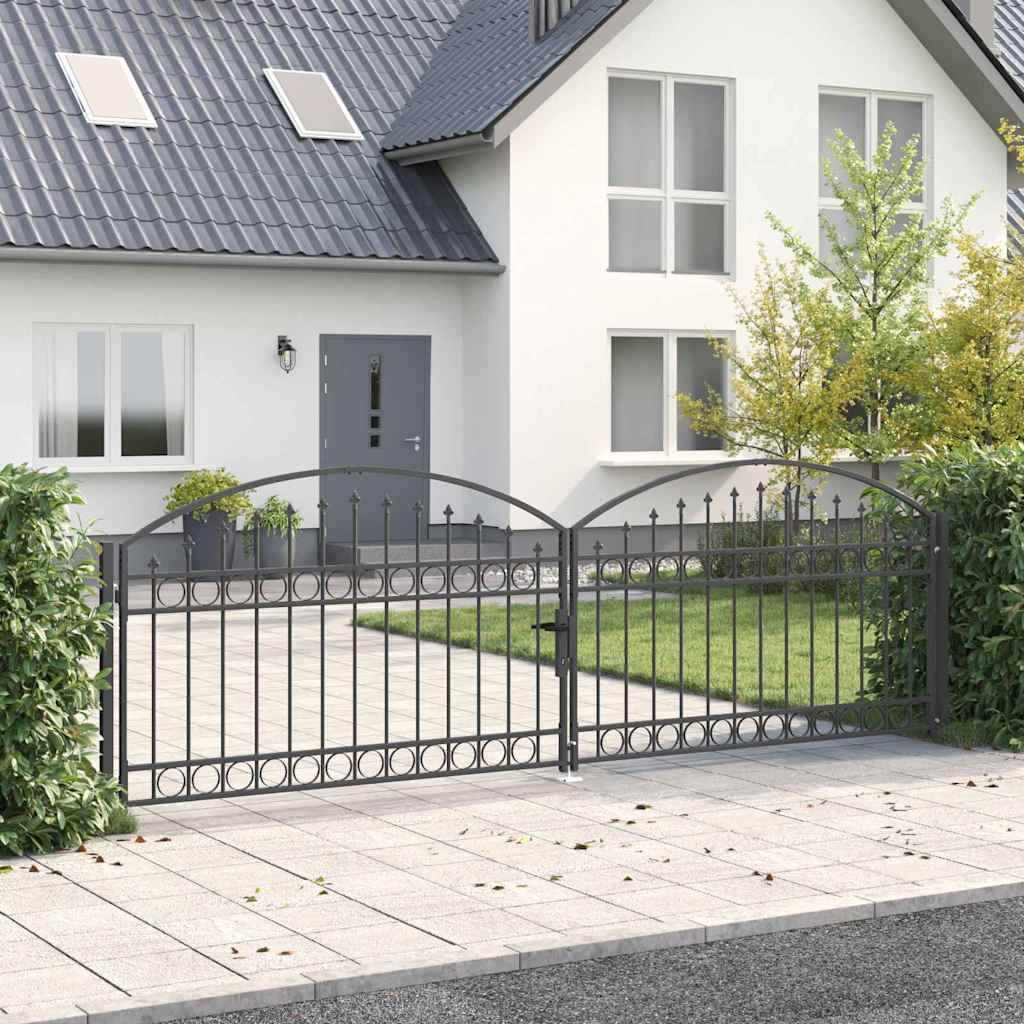 vidaXL Brama ogrodzeniowa ASSEN 401 x 175,5 cm Stal Szary Zamykane