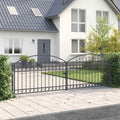 vidaXL Brama ogrodzeniowa ASSEN 401 x 175,5 cm Stal Szary Zamykane