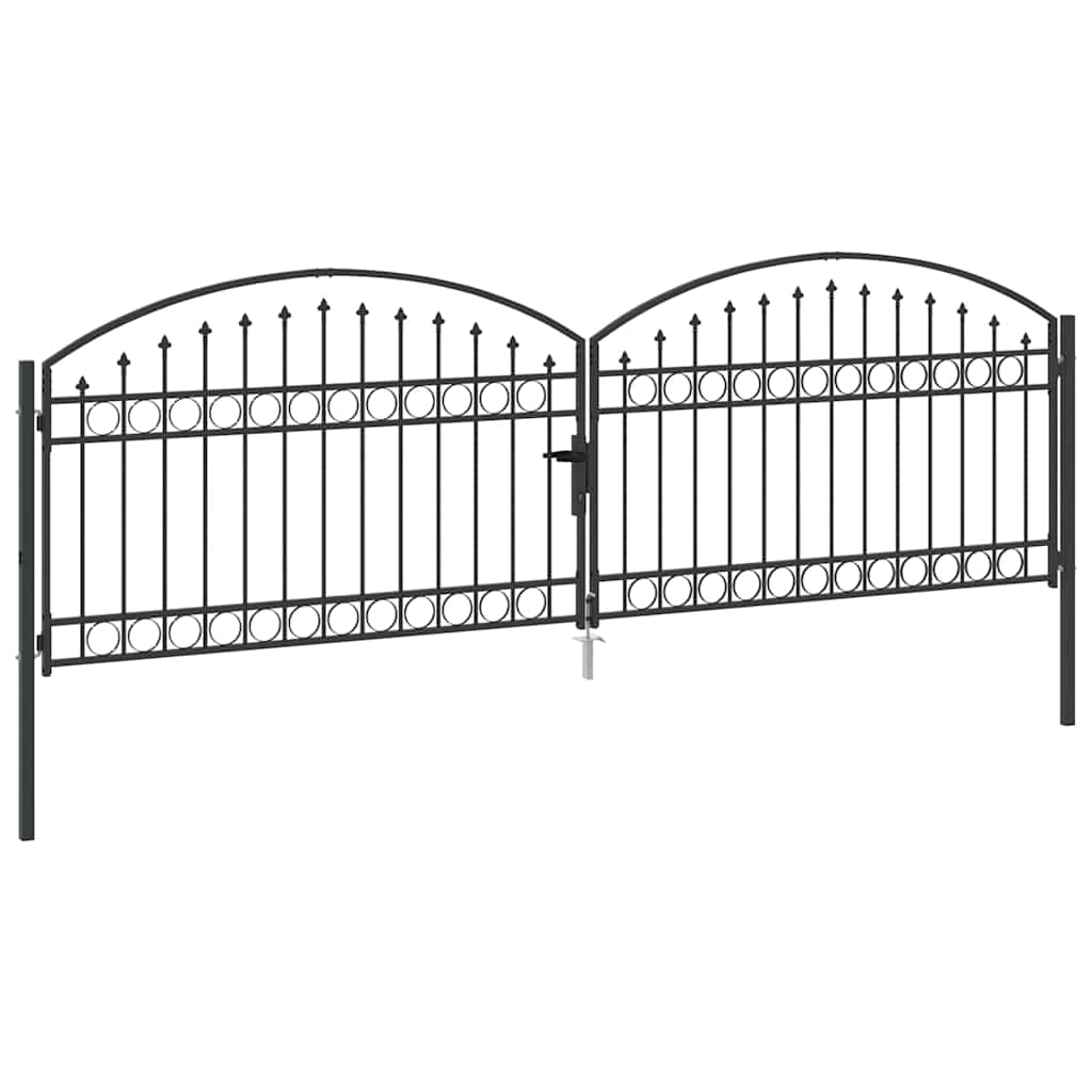 vidaXL Brama ogrodzeniowa ASSEN 401 x 175,5 cm Stal Szary Zamykane