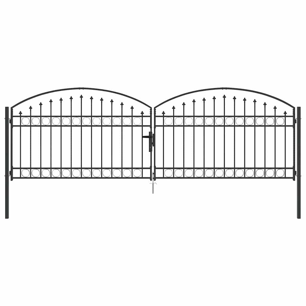 vidaXL Brama ogrodzeniowa ASSEN 401 x 175,5 cm Stal Szary Zamykane