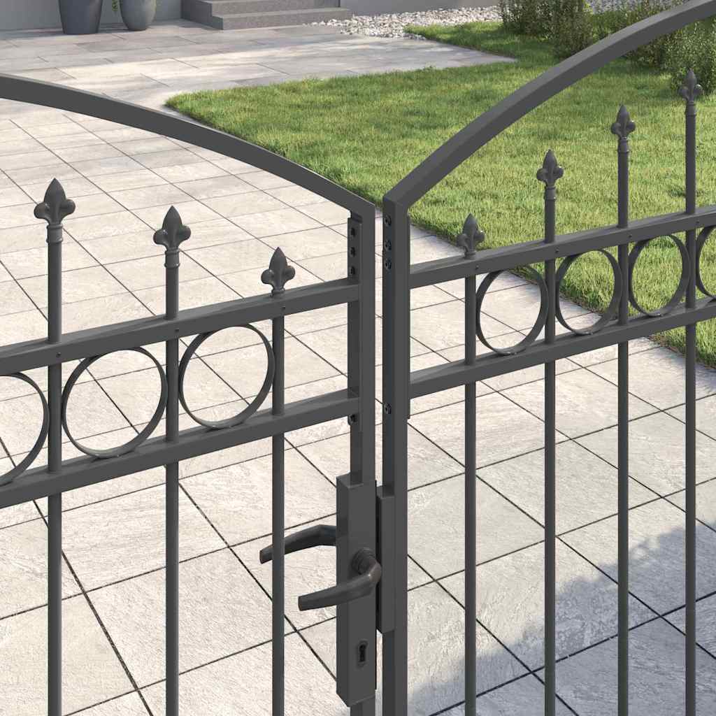 vidaXL Brama ogrodzeniowa ASSEN 401 x 224,5 cm Stal Szary Zamykane