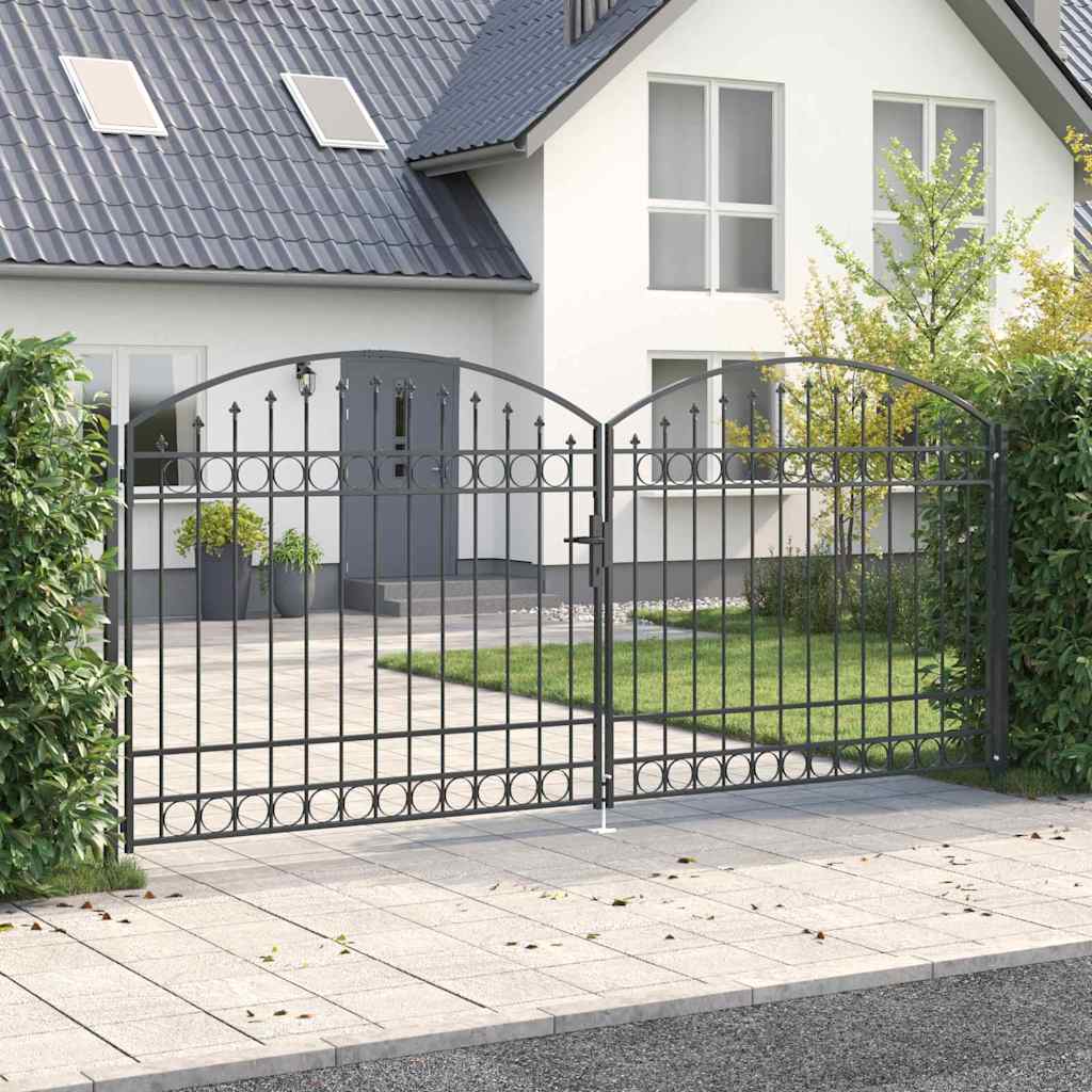 vidaXL Brama ogrodzeniowa ASSEN 401 x 224,5 cm Stal Szary Zamykane