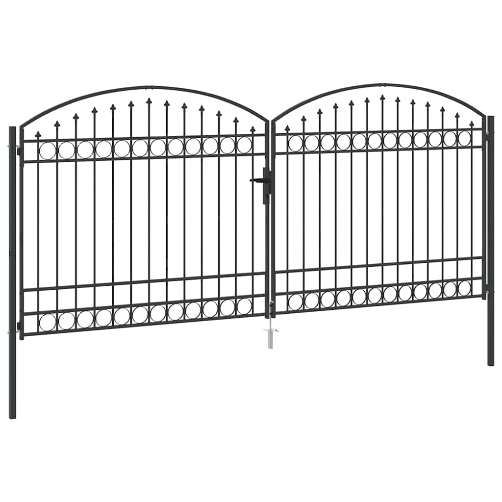 vidaXL Brama ogrodzeniowa ASSEN 401 x 224,5 cm Stal Szary Zamykane