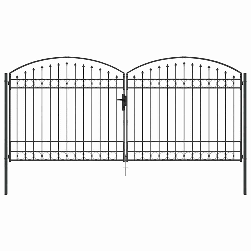 vidaXL Brama ogrodzeniowa ASSEN 401 x 224,5 cm Stal Szary Zamykane