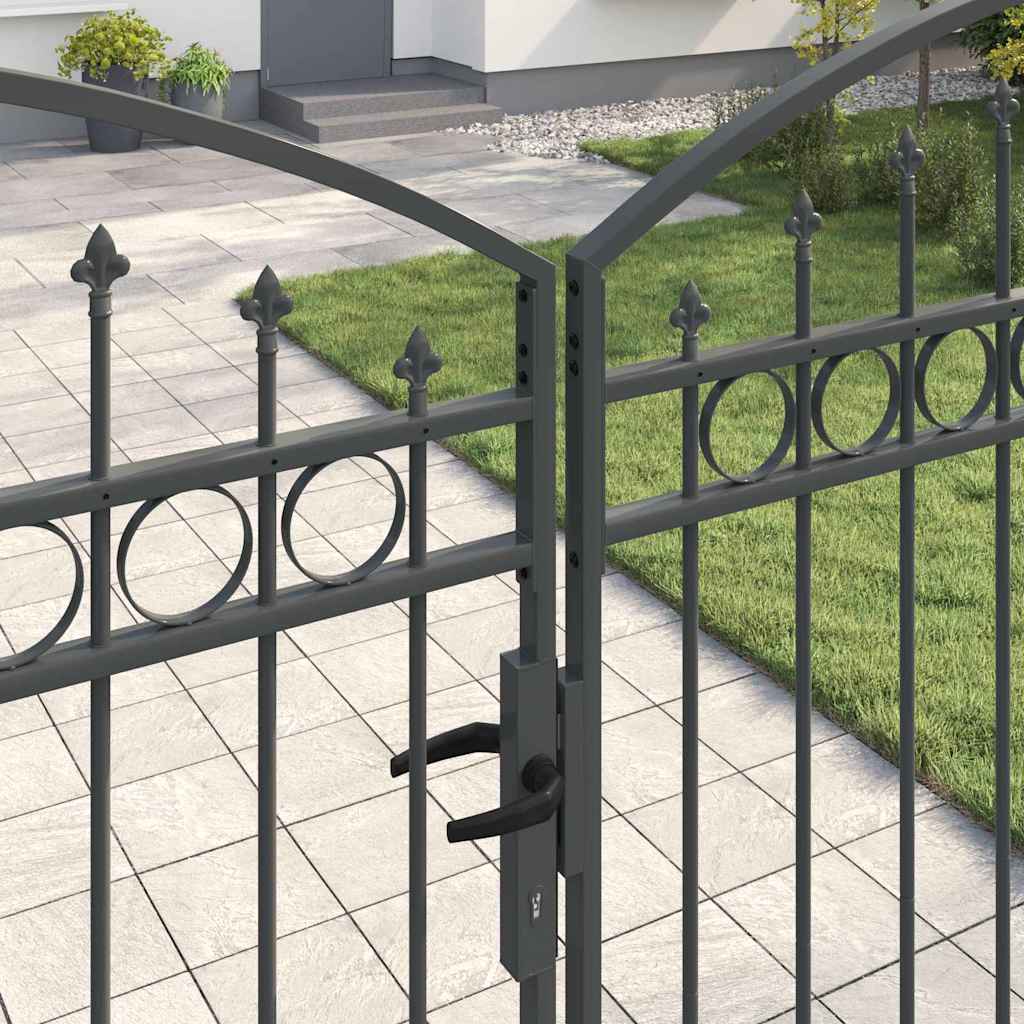 vidaXL Brama ogrodzeniowa ASSEN 401 x 250 cm Stal Szary Zamykane