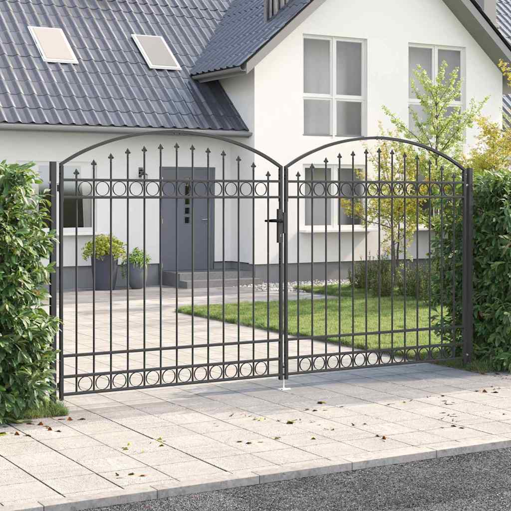 vidaXL Brama ogrodzeniowa ASSEN 401 x 250 cm Stal Szary Zamykane
