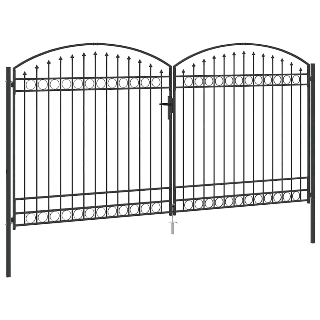 vidaXL Brama ogrodzeniowa ASSEN 401 x 250 cm Stal Szary Zamykane