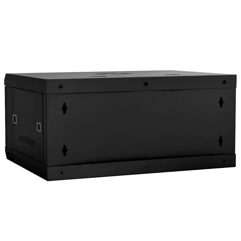 vidaXL Szafa sieciowa z przechowywaniem Czarny 60 x 35 x 28 cm Stal